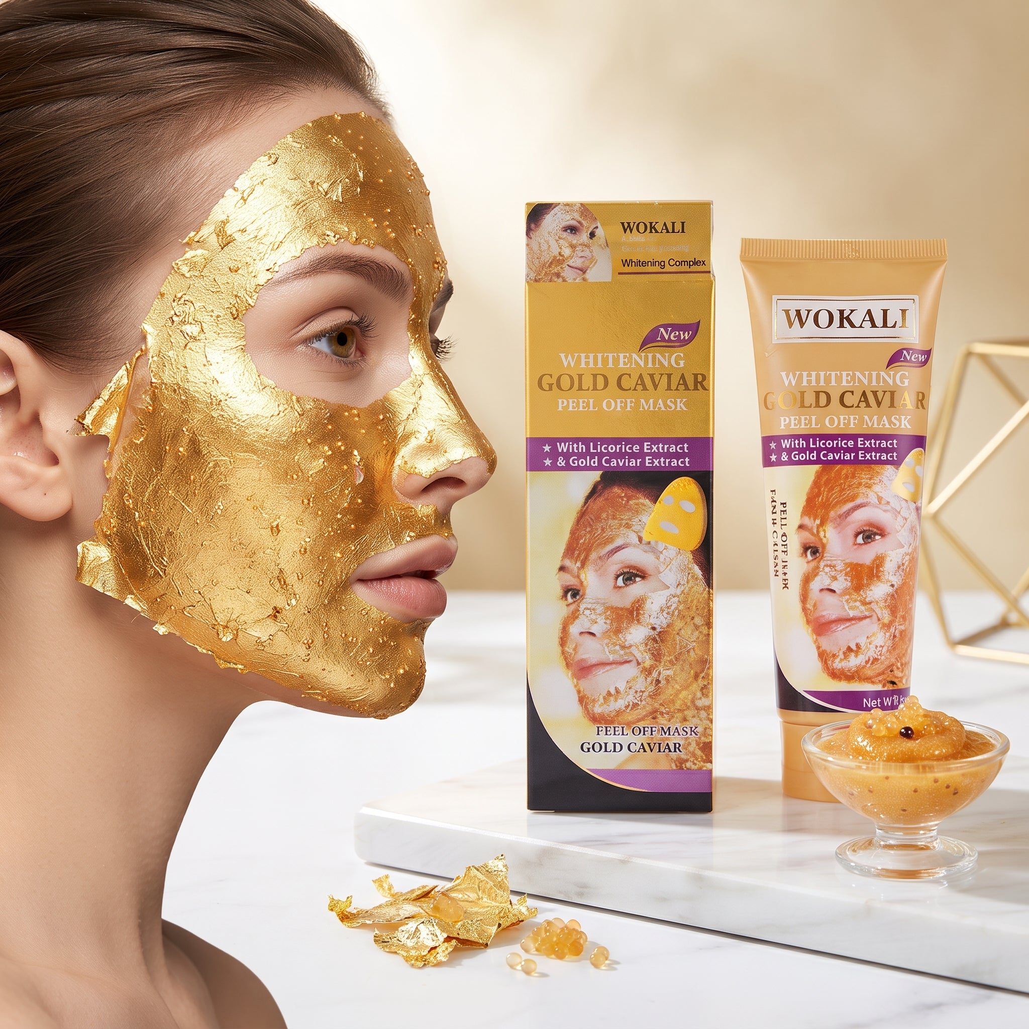 Wokali Gold Mask - Face Peel Off Mask - Skin Care Gold Mask For Women And For Girls 130ml
