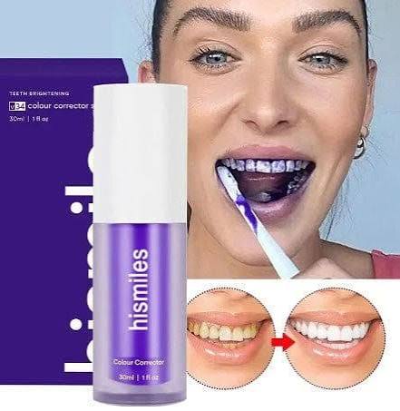Hismile V34 Purple Color Corrector Teeth Toothpaste Effective Whitening Teeth Mousse Oral Cleaning Whitening Toothpaste Product